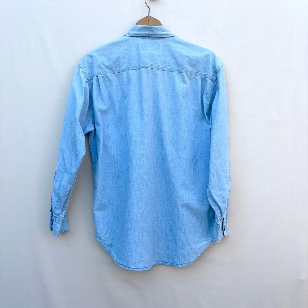 Ralph Lauren Country Mens Vintage S Blue Chambray Work Shirt Cotton Button Up - Picture 4 of 8
